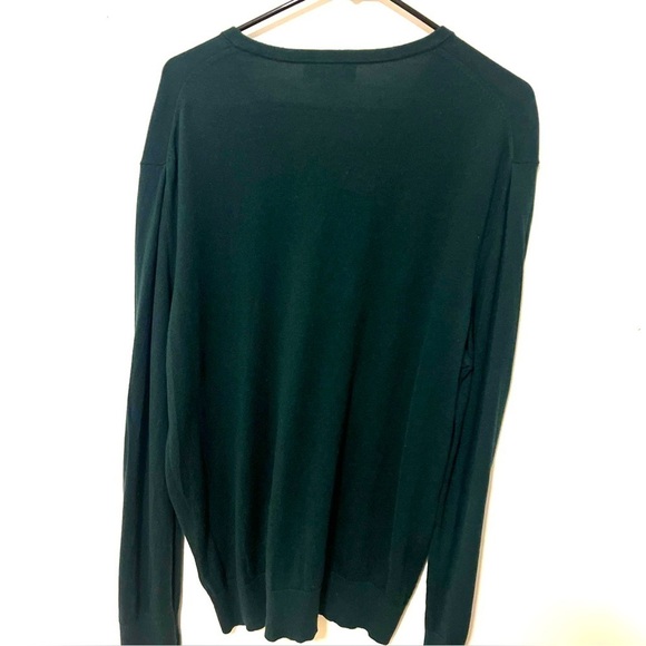 Banana Republic Lux Blend Men Sweater XL Grn 75%Silk 20%Cotton 5%Cashmere VNeck - Picture 3 of 4